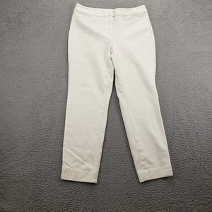 White House Black Market Pants Womens 8 White Straight Leg Pockets‎ High Rise